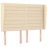 Tête de lit avec oreilles Crème 147x23x118/128 cm Tissu 