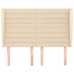 Tête de lit avec oreilles Crème 147x23x118/128 cm Tissu 