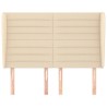 Tête de lit avec oreilles Crème 147x23x118/128 cm Tissu 