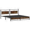 Cadre de lit en métal sans matelas chêne fumé 193x203 cm 