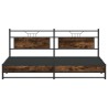 Cadre de lit en métal sans matelas chêne fumé 193x203 cm 