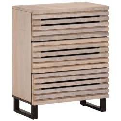 Buffet blanc 60x34x75 cm bois massif de manguier 