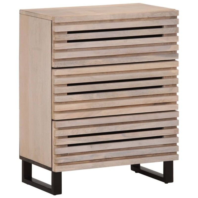 Buffet blanc 60x34x75 cm bois massif de manguier Buffet blanc 60x34x75 cm bois massif de manguier