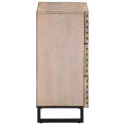 Buffet blanc 60x34x75 cm bois massif de manguier 