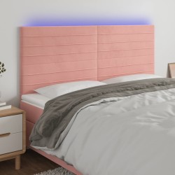 Tête de lit à LED Rose 200x5x118/128 cm Velours 