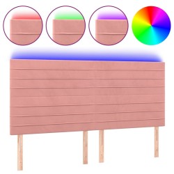 Tête de lit à LED Rose 200x5x118/128 cm Velours 