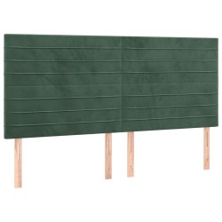 Têtes de lit 4 pcs Vert foncé 100x5x78/88 cm Velours 