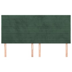 Têtes de lit 4 pcs Vert foncé 100x5x78/88 cm Velours 