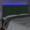 Tête de lit à LED Vert foncé 180x5x118/128 cm Velours 