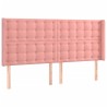 Tête de lit avec oreilles Rose 163x16x118/128 cm Velours 