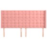 Tête de lit avec oreilles Rose 163x16x118/128 cm Velours 