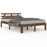 Cadre de lit sans matelas marron miel bois massif 150x200 cm 