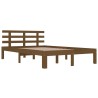 Cadre de lit sans matelas marron miel bois massif 150x200 cm 