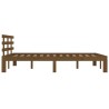 Cadre de lit sans matelas marron miel bois massif 150x200 cm 