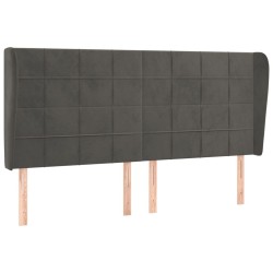 Tête de lit avec oreilles Noir 163x23x118/128 cm Velours 