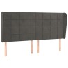 Tête de lit avec oreilles Noir 163x23x118/128 cm Velours 