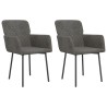 Chaises à manger lot de 2 Gris foncé Velours 