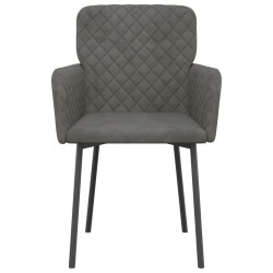 Chaises à manger lot de 2 Gris foncé Velours 