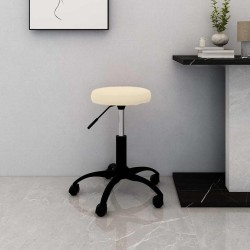 Chaise de bureau pivotante crème velours 