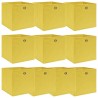 Boîtes de rangement 10 pcs Jaune 32x32x32 cm Tissu 