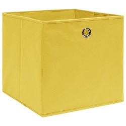 Boîtes de rangement 10 pcs Jaune 32x32x32 cm Tissu 