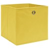 Boîtes de rangement 10 pcs Jaune 32x32x32 cm Tissu 