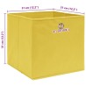 Boîtes de rangement 10 pcs Jaune 32x32x32 cm Tissu 
