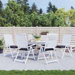 Coussins de chaise lot de 6 carreaux noir 40x40x7 cm tissu 
