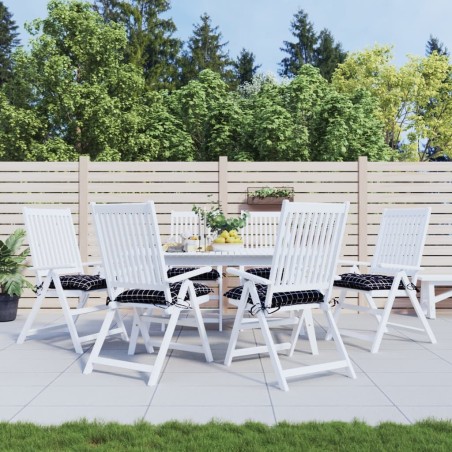 Coussins de chaise lot de 6 carreaux noir 40x40x7 cm tissu 
