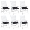 Coussins de chaise lot de 6 carreaux noir 40x40x7 cm tissu 