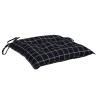 Coussins de chaise lot de 6 carreaux noir 40x40x7 cm tissu 