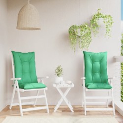 Coussins de chaise de jardin à dossier haut lot de 2 vert tissu 