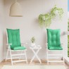 Coussins de chaise de jardin à dossier haut lot de 2 vert tissu 