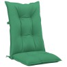 Coussins de chaise de jardin à dossier haut lot de 2 vert tissu 