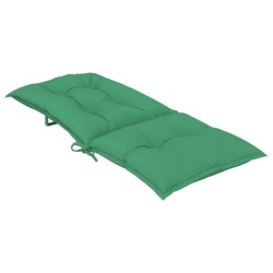 Coussins de chaise de jardin à dossier haut lot de 2 vert tissu 