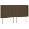 Tête de lit à LED Marron foncé 163x16x118/128 cm Tissu 