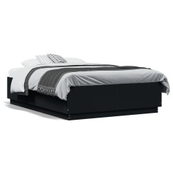 Cadre de lit sans matelas noir 140x190 cm 