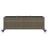 Jardinières et roulettes 2 pcs gris 107x32x38 cm résine tressée 
