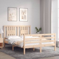 Cadre de lit sans matelas 140x200 cm bois massif 