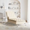 Chaise longue de massage avec traversin crème tissu 