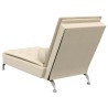 Chaise longue de massage avec traversin crème tissu 