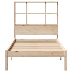 Lit bibliothèque sans matelas 90x200 cm bois de pin massif 