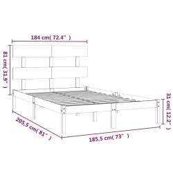 Cadre de lit sans matelas 180x200 cm bois massif 