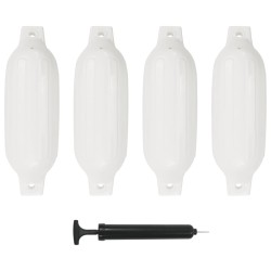 Pare-choc de bateau 4 pcs blanc 41x11,5 cm PVC 