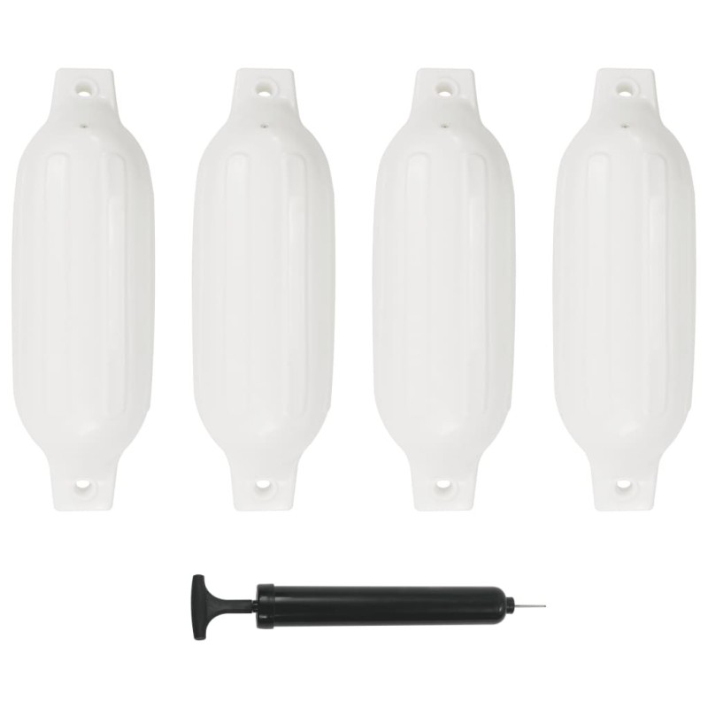 Pare-choc de bateau 4 pcs blanc 41x11,5 cm PVC 