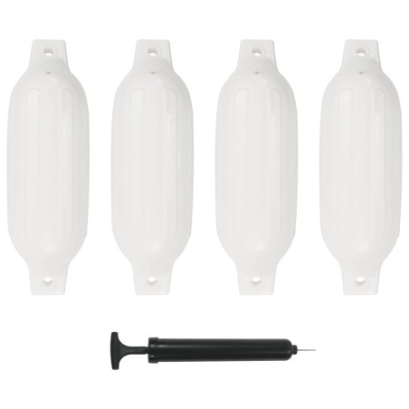 Pare-choc de bateau 4 pcs blanc 41x11,5 cm PVC 