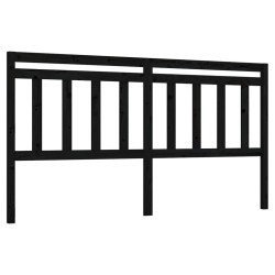 Tête de lit Noir 186x4x100 cm Bois massif de pin 