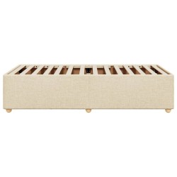 Cadre de lit sans matelas crème 90x200 cm tissu 