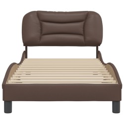 Cadre de lit sans matelas marron 80x200 cm similicuir 