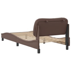 Cadre de lit sans matelas marron 80x200 cm similicuir 